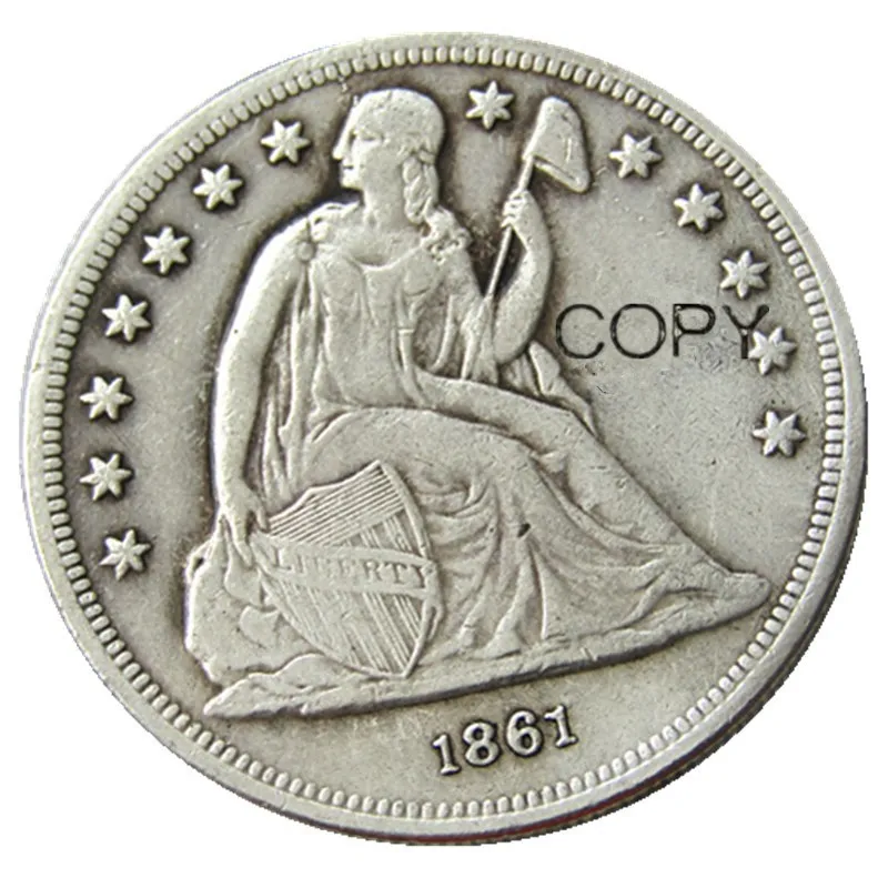 1861 Sedi Liberty Dolarjev Silver Plated Kopijo Kovancev