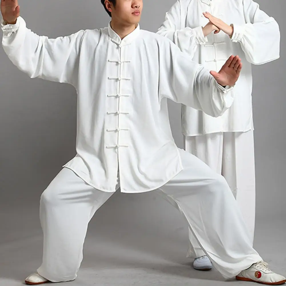 2Pcs/Set Hlače Unisex Uveljavljajo Oblačila Hlače Gumb Placket Vrhovi Elastični Pas Hlače Kung Fu bo Ustrezala Kung Fu Obrabe