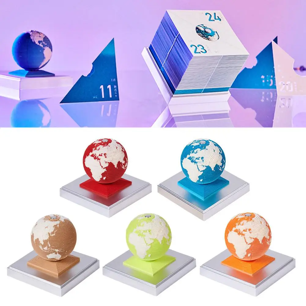 3D Stereo Zemlji Koledar Izletov Memo Pad Zemlji Model Papir Kiparstvo Dekor Memo 3D Darilo Opombe Uradi Blok Opombe Pad C5Y7