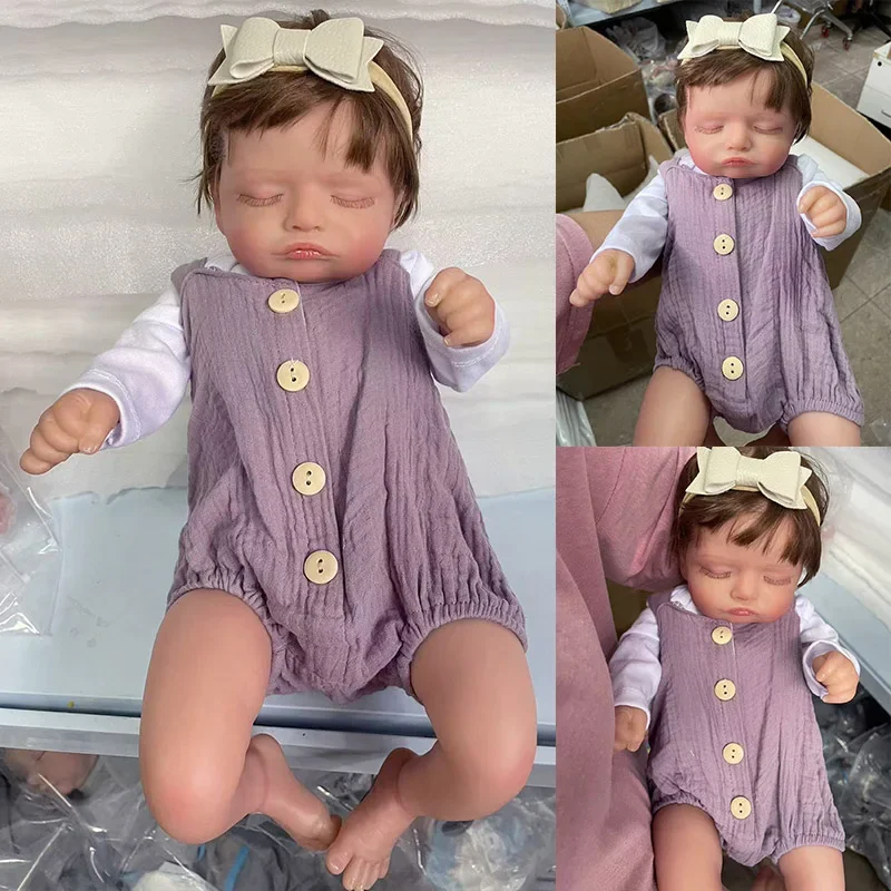 49 cm Prerojeni Lutke Otroka 3D Kože, Vidne Žilice, ki so Prerojeni Spalna Baby Doll Dekle Rosalie z Roko-Korenine Las in Darilo
