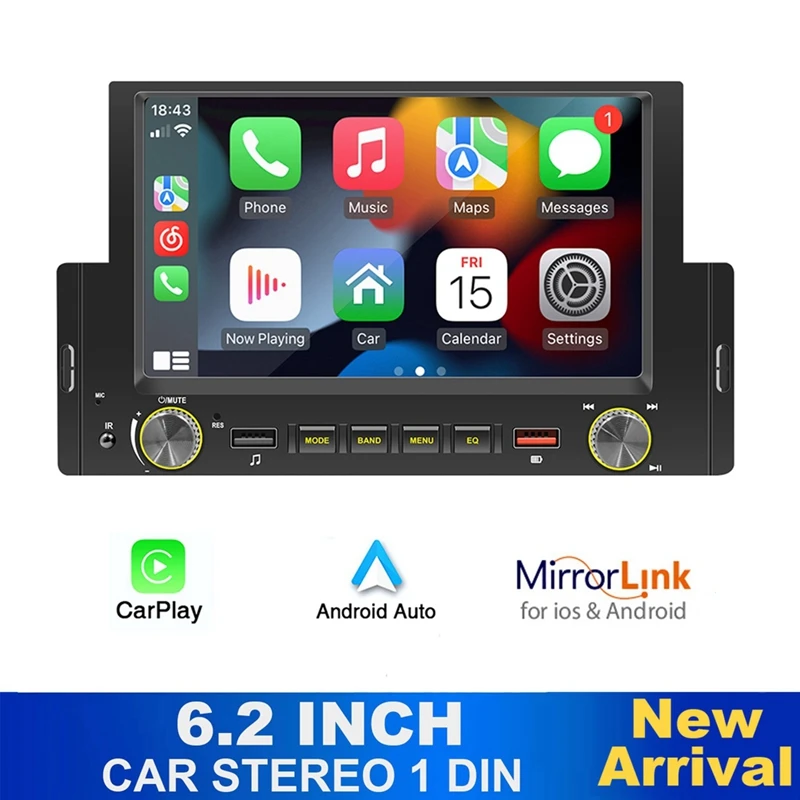 6.2 Palčni MP5 Predvajalnik Autostereo Android Carplay Mirrorlink Bluetooth Z Cam F170C
