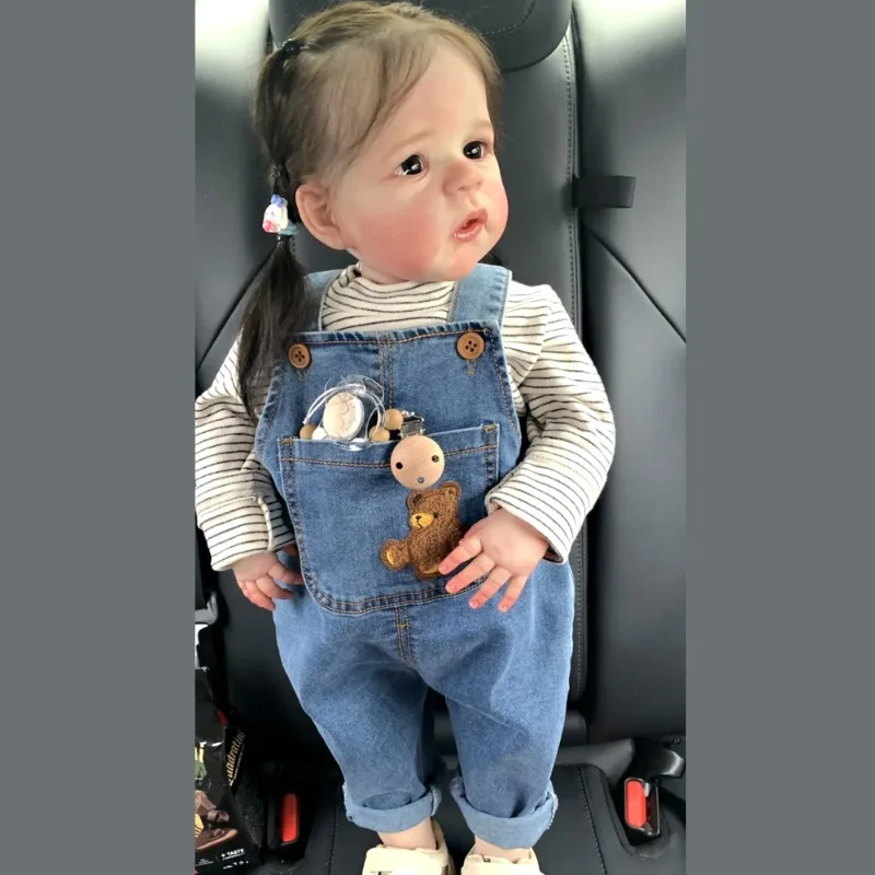 66 cm Sandie Prerojeni Malčka Dekle Naslikal Vidne Žile Več Plasti Veren Resnično Stoji Bebe Prerojeni Krpo Telo Mehko na Dotik