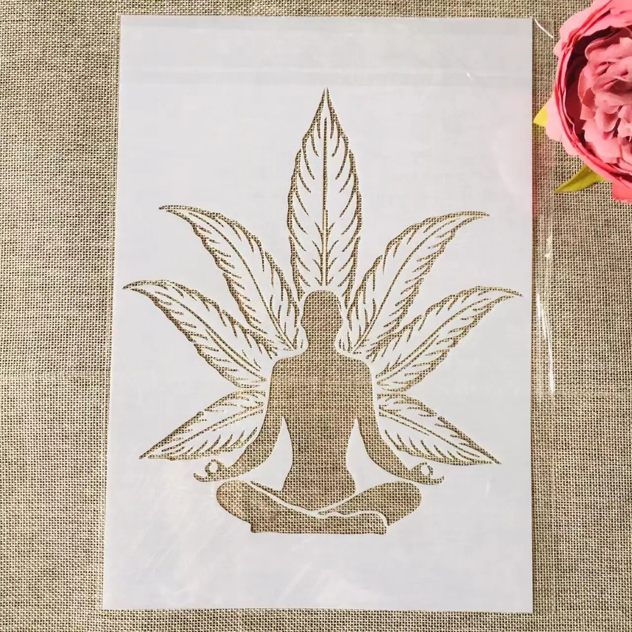A4 29*21 cm Joga Lotus Budizem DIY Layering Matrice Stensko Slikarstvo Album Kolorit Reliefi Album Dekorativni Predlogo
