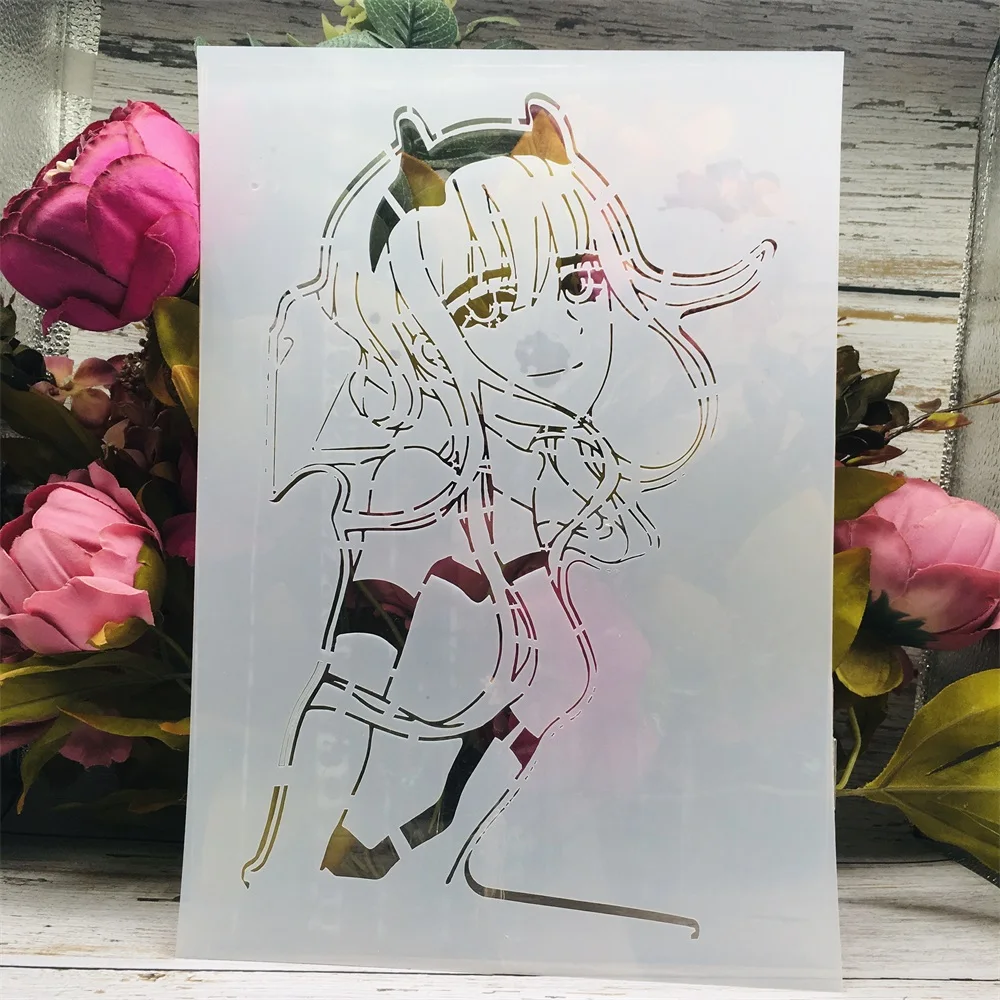 A4 29 cm Anime Nič Dveh Draga V FranXX Dekle DIY Layering Matrice Slikarstvo Album Kolorit Emboss Album Dekor Predlogo