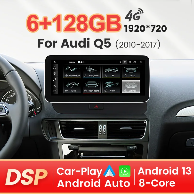 Android Vse v enem Auto Avto Večpredstavnostnih Za Audi Q5 8R 2009-2017 android Avto Radio, GPS Navi Za Brezžično CarPlay Android Auto RDS
