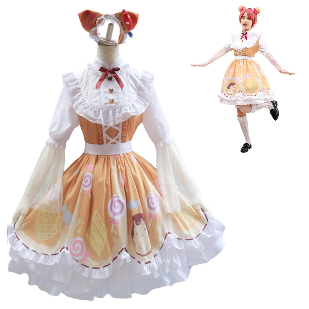 Anime Hallowee Kostum Mehanik Candy Girl Cosplay, Ljubica Lolita Obleko Stranke Dnevno Devica Obleko Kostum Celoten Sklop