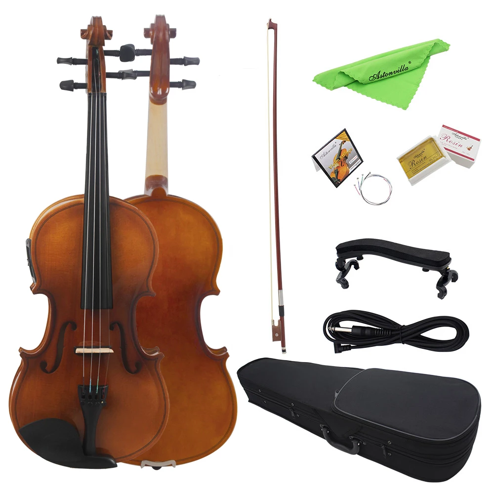 Astonvilla AV-E03 Violino 4/4 EQ Električna Violina Nastavite Javor Plošča Letnik Violino Predstav Poklicnih Niz Instrument