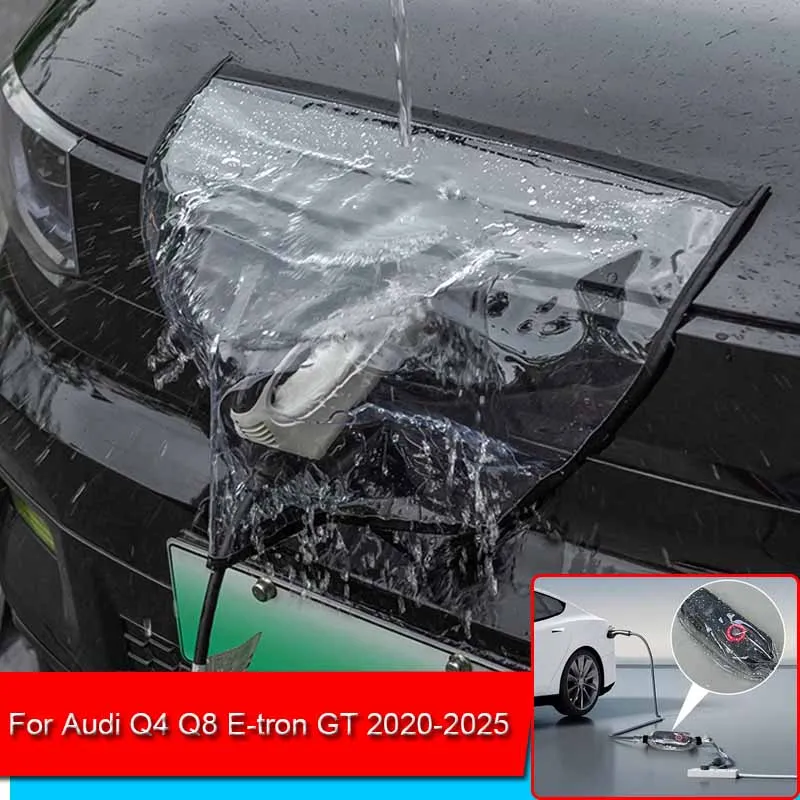 Avto Novo Energetsko Polnjenje Vrata Dež Kritje Rainproof Dustproof EV Polnilnik Pištole Zaščito Električnih Za Audi Q4 Q8 E-tron GT 2020-2025