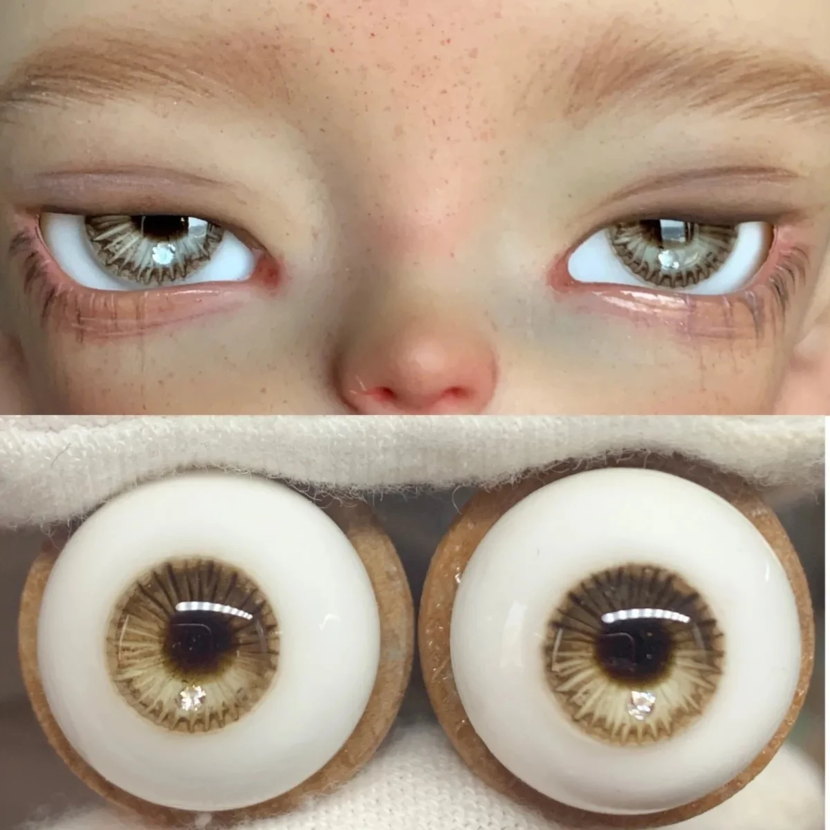 BJD lutka zrkel so primerni za 1/3 1/4 1/6 velikost Oči za igrače srčkan mavca Rjava diamant oči vzorec lutka dodatki