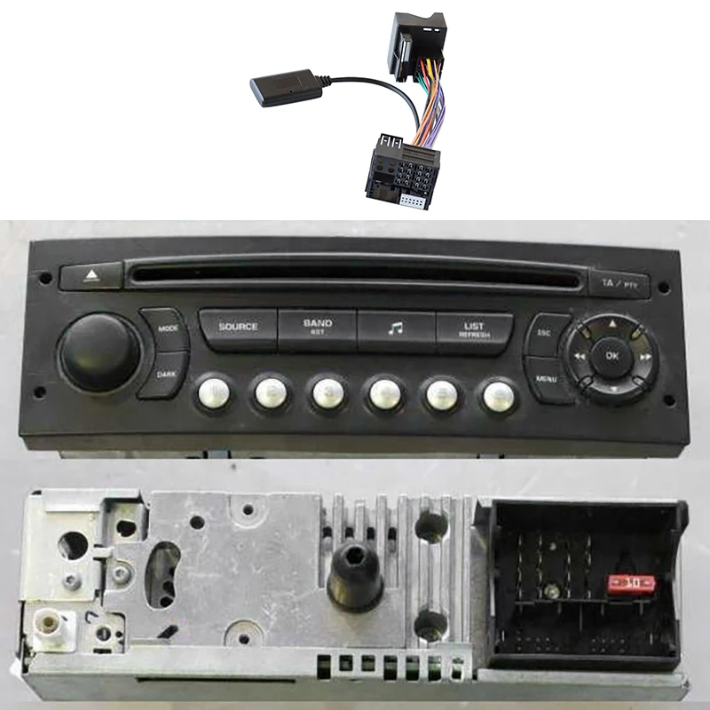 Car Audio Bluetooth 5.0 Sprejemnik Aux vmesnik za Peugeot Citroen C2 C5 RD45 RD4 Radijski Modul Bluetooth Aux Kabel
