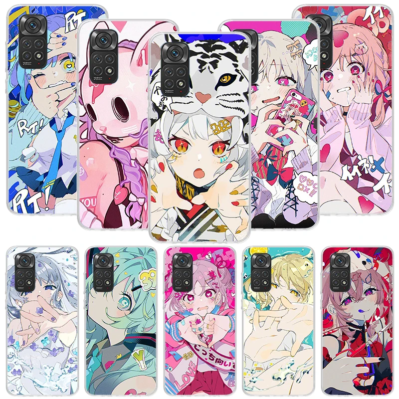Cute Anime Girl INS Primeru Telefon Za Xiaomi Redmi 12 12C 9 9A 9C 9T 10 10A 10C 8 8A 7 7A 6 6A K40 K20 Pro S2 10X Tiskanje Pokrov