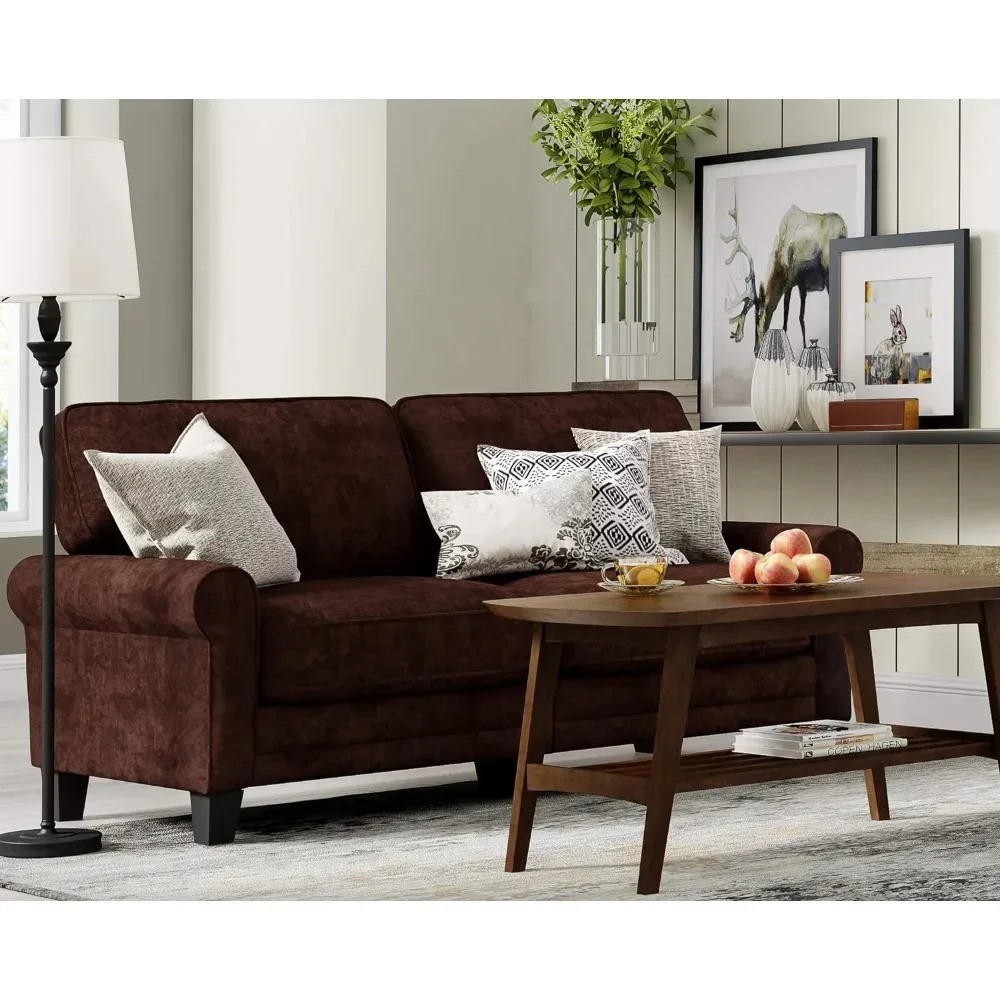 Dnevni prostor kavč področna kavč blazino blazine in okrogle klopi trajne sodobne oblazinjeno tkanine, dom, pohištvo, rjava