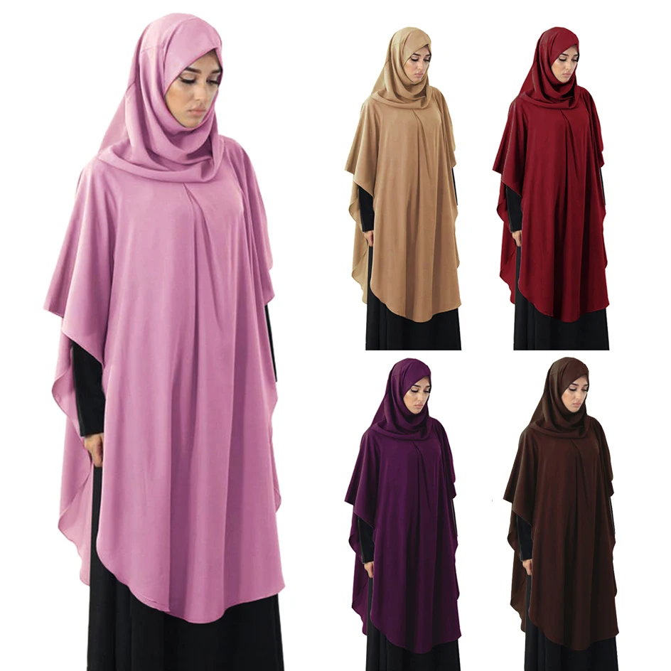 En Kos Dolgo Khimar Eid Hoooded Vrhovi Ženske Muslimanska Molitev Oblačilo Islamska Oblačila Ramadana Dubaj Turčija Haljo Abaya Obleko Abayas