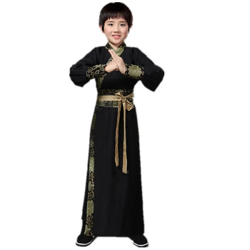 Fantje Hanfu Fazi Obleko Jeseni Kitajski Obleko Baby Boy Novo Leto Tang Bo Ustrezala Otroci Stari Kitajski Tradicionalni Kostum Za Otroke