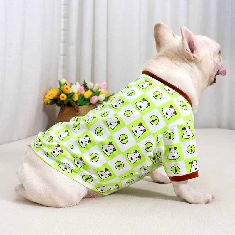 Francoski Buldog Oblačila za Pse, Pug Dog T-shirt Pomlad Jesen Pudelj Schnauzer Pet Pižamo Pes Kostum Oblačila