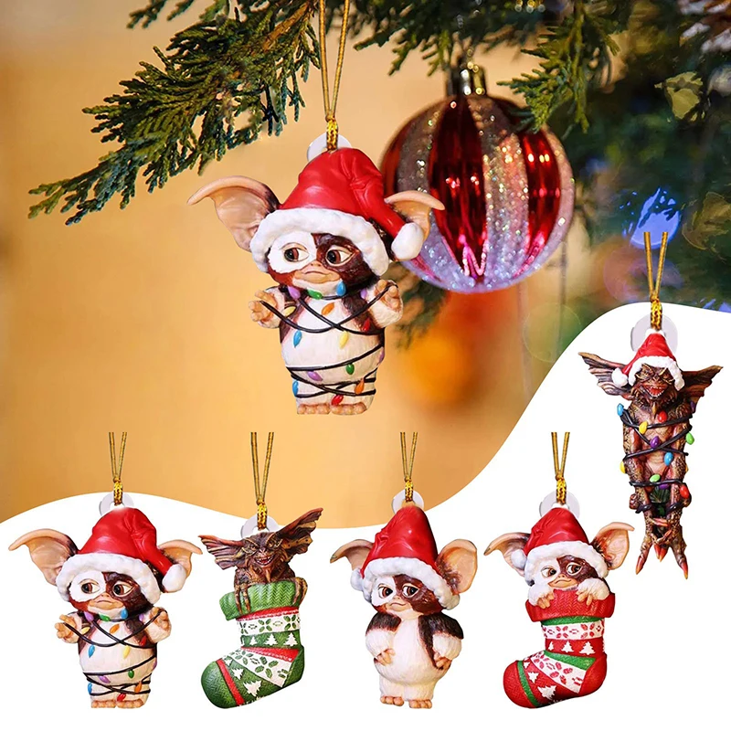 Gremlins Gizmo Vila Lučka Hat Santa Visi Božič Figur Okras Božično Drevo Decor Dekoracijo