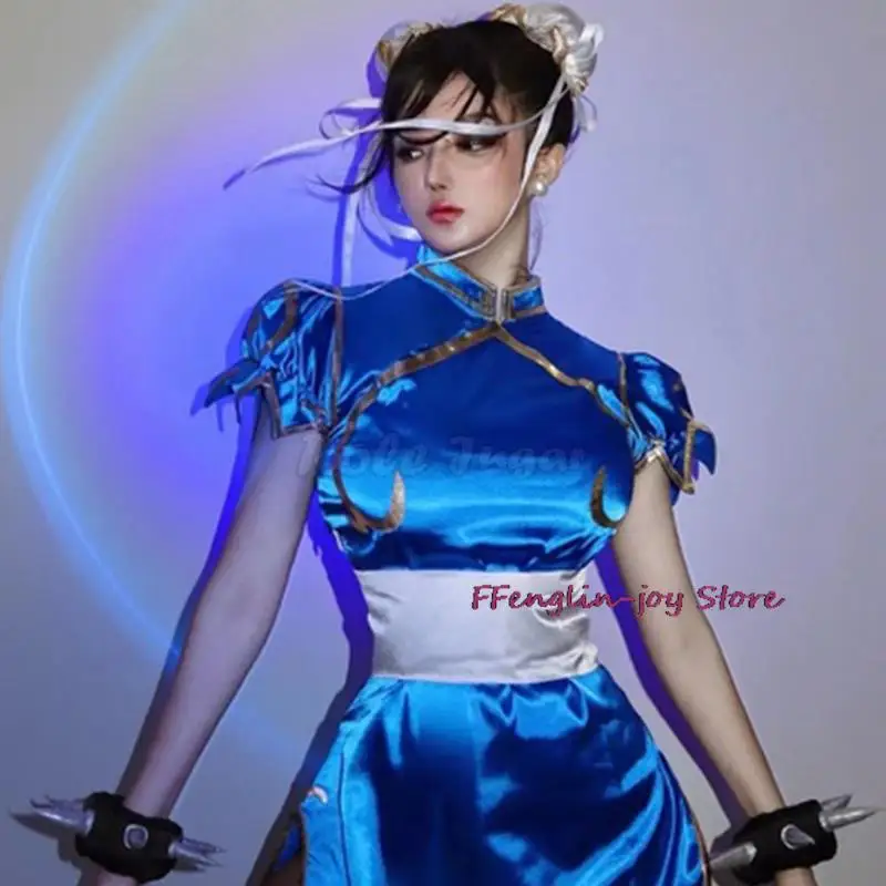Igra Street Fighter Cosplay Chun-Li Cheongsam Obleko Določa Odrasle Ženske Srčkan Halloween Carnival Anime Stranka Kažejo, Kostumi