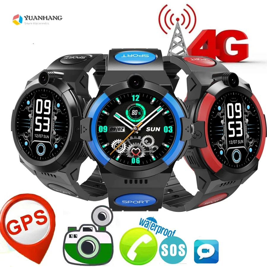 IP67 Nepremočljiva Smart 4G GPS, WI-FI Tracker Poiščite Fant, Študent Oddaljeni Zaslon Fotoaparata Smartwatch Video Klic, Telefon Android Watch
