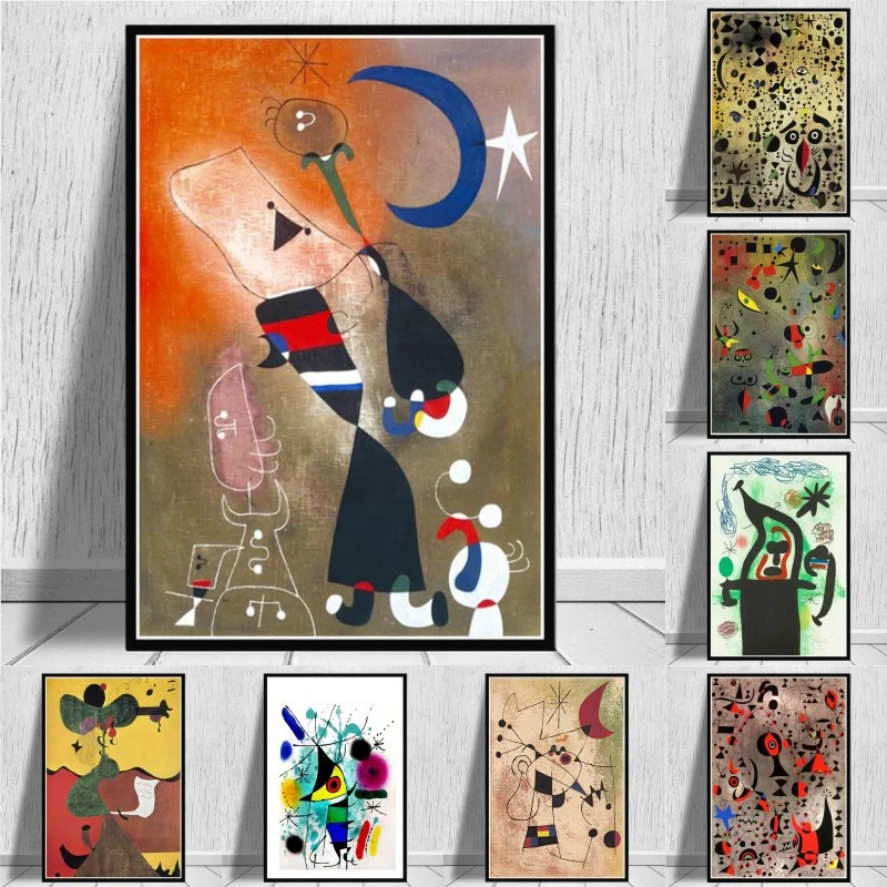 Joan Miro Znane Slike Izhajajo Povzetek Plakatov In Fotografij Platno Barvanje Slike Na Steni Povzetek Okrasni Dom Dekor