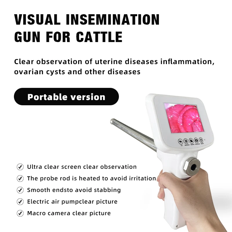 Krava Fotoaparat AI Pištolo Video Umetno Oploditev Visual Endoskop Sperme Orodje za uporabo v Veterinarski Plemenskih Kit Konj, Goveda Kmetiji Prenosni