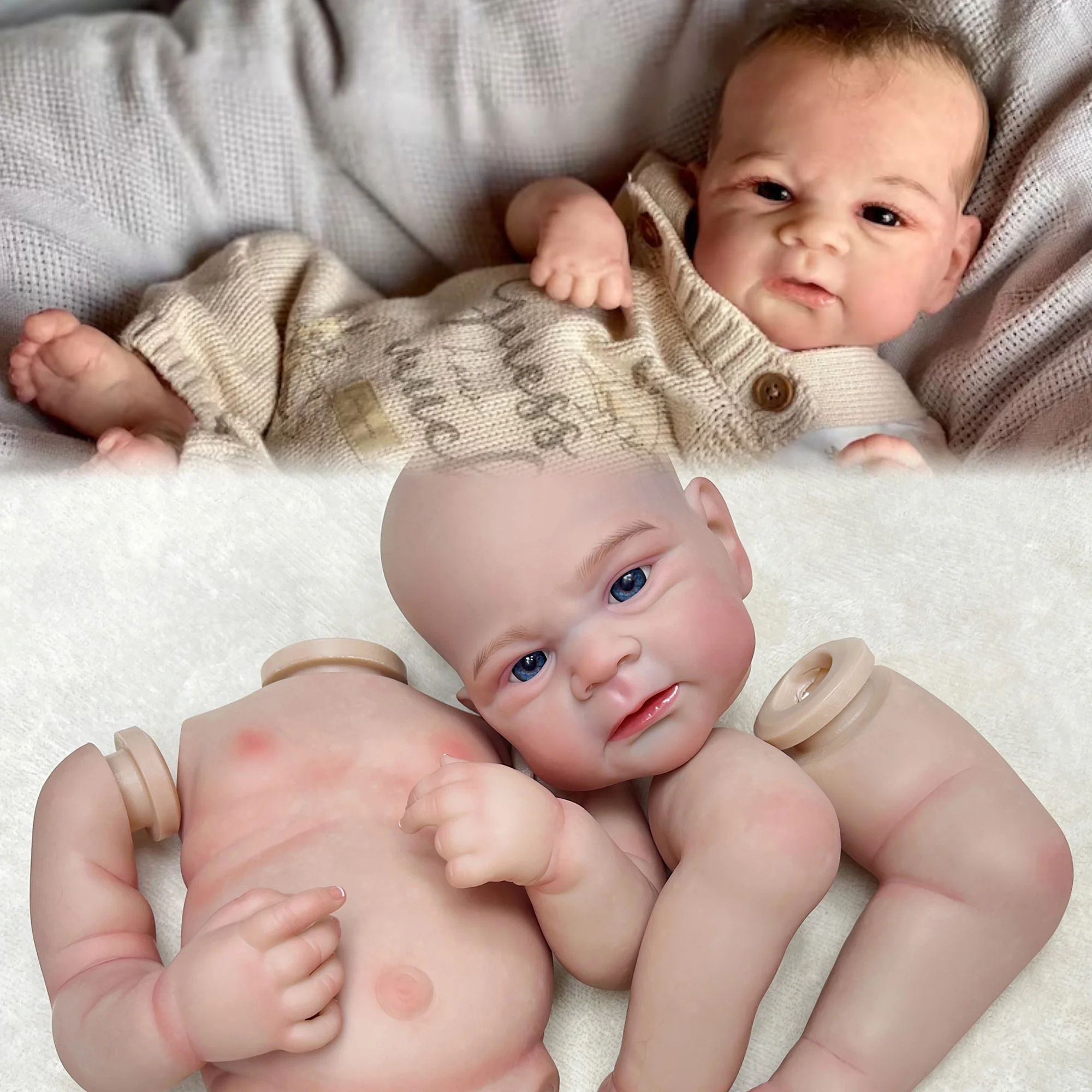 Ljubki Elijah Bebe Prerojeni Fant in Dekle 18-20 palčni Celotno Telo, Silikonski Vinil S 3D Naslikal Kože Veren Pravi Lutke, ki so Prerojeni
