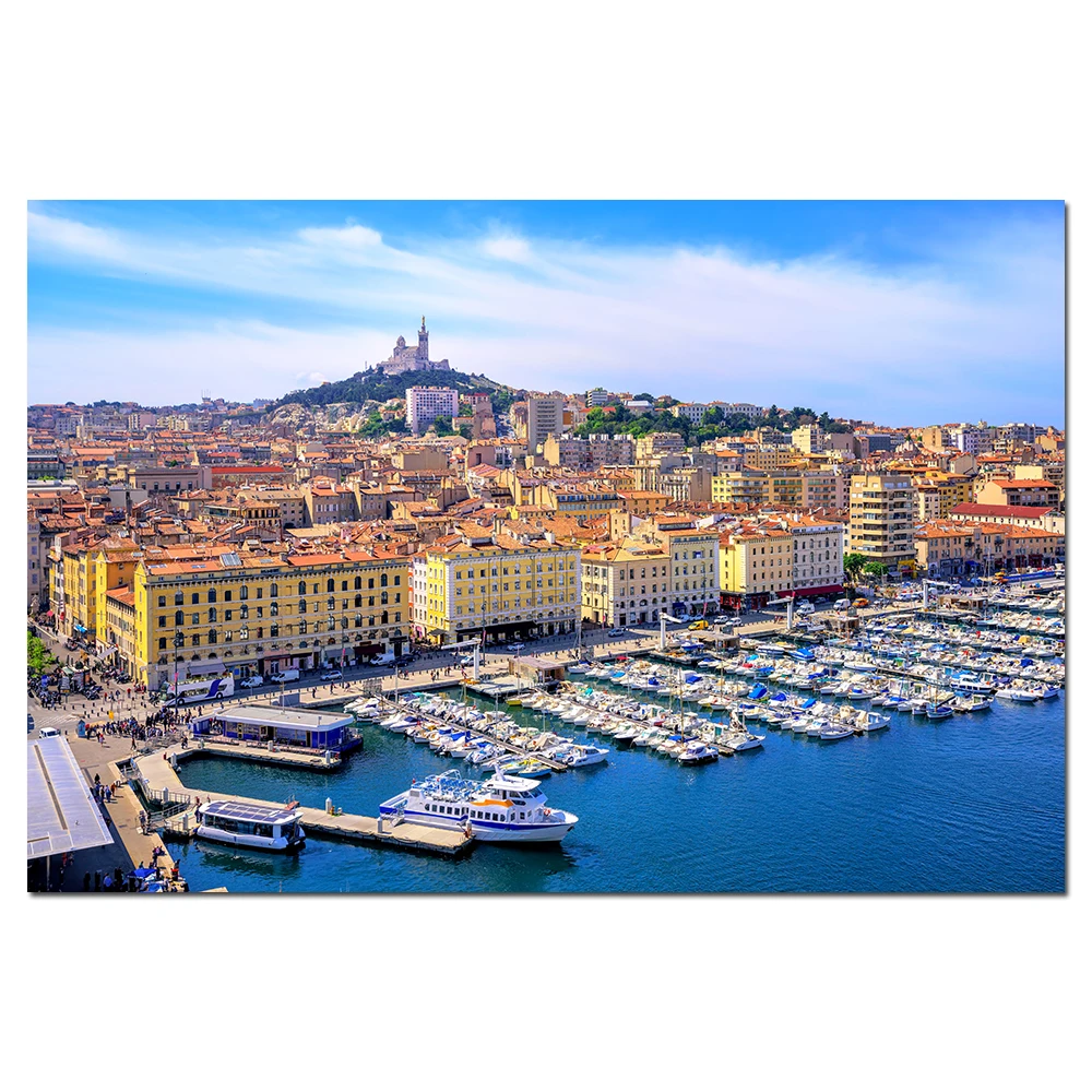 Marseille France Geografija Ozadje Stene Umetnosti Plakatov Platno Tkanine, Tkanine za Tiskanje Slikarstvo za Dom Dekor Sliko