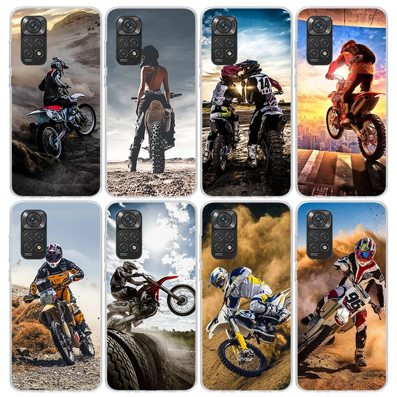 Motokros Motocikel Umazanijo Kolo Telefon Primeru Za Xiaomi Redmi Opomba 12S 12 11S 11 10 10 Pokrov 11E 11T Pro Plus 9 9 8 9T 8T 7 Prin