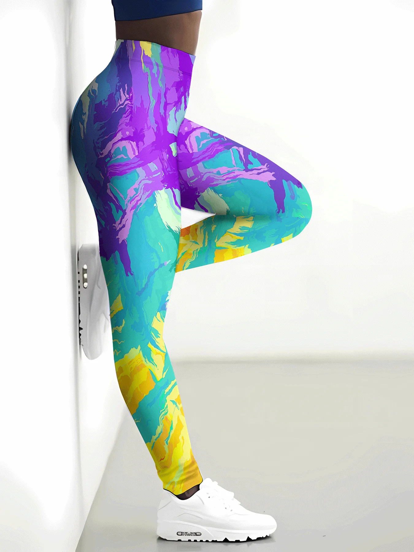 MSIEESO Moda za Ženske Dokolenke Gradient Umetnost Grafitov Natisnjeni Legging Šport Joga Hlače za Tek, Fitnes Ženska Oblačila S-7XL