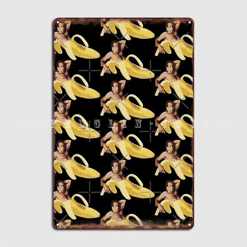 Nicholas Cage Banana Kovinske Plošče, Plakat Klub Stranka, Dnevna Soba Retro Stenska Ploščica Tin Prijavite Plakati