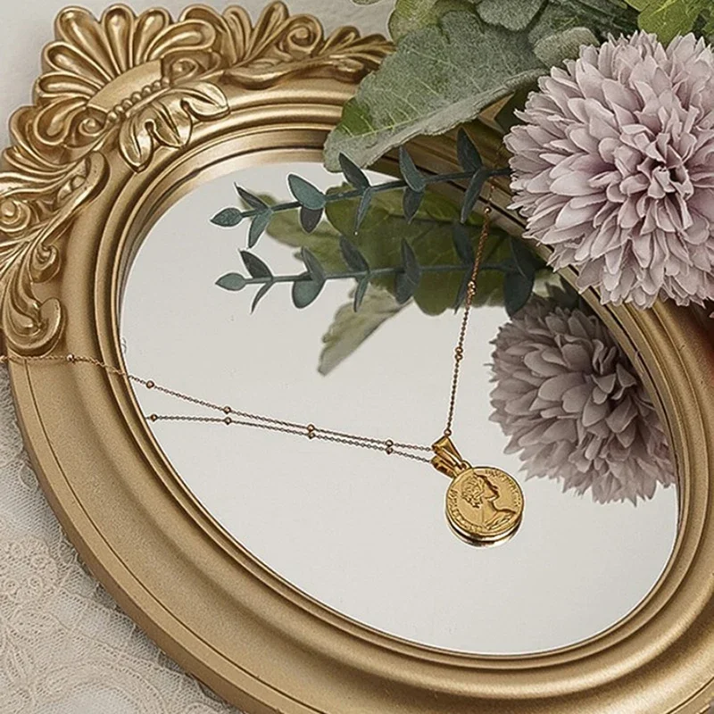 Okvir Spalnica Francoski Carving Zlato Pladenj Dekorativni Ogledalo Ličila Doma Palace Tabela Rustikalni Slog