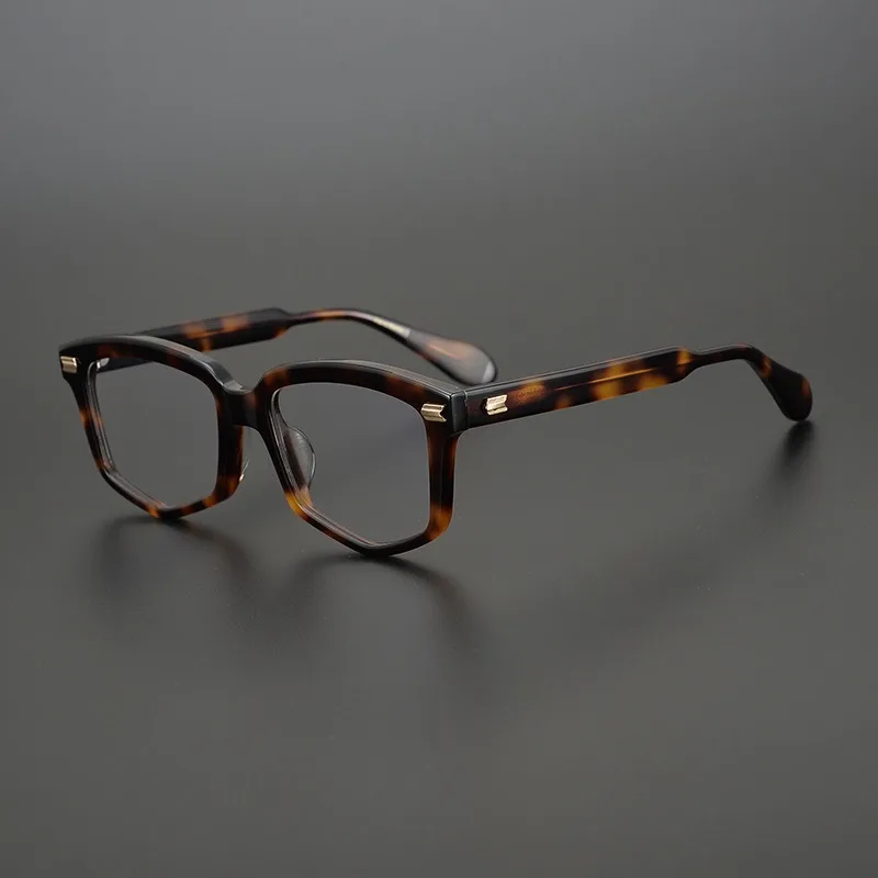 Retro Odbor Eyeglass Okvir, v Želvovina Barve z Poligonske Debel Okvir iz Japonske Izdelave in Debele Design