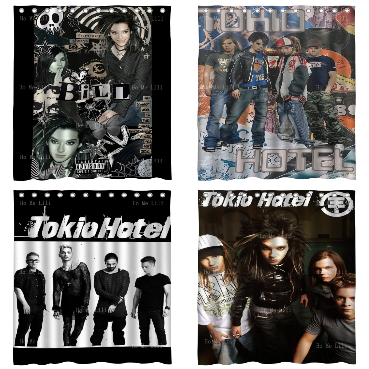 Retro Rock Band Tokio Hotel Fan Club Kopalnica Dekoracijo Tuš Zavesa