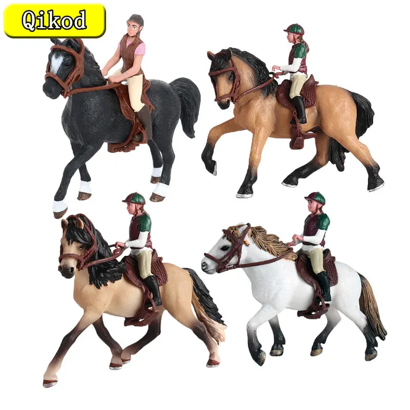 Simulacija Jockey Konjske Dirke Živali Model Mastan Stallion Clydesdale Rjava Konja Dejanje Igrača Številke Zbirka Otroci Darilo