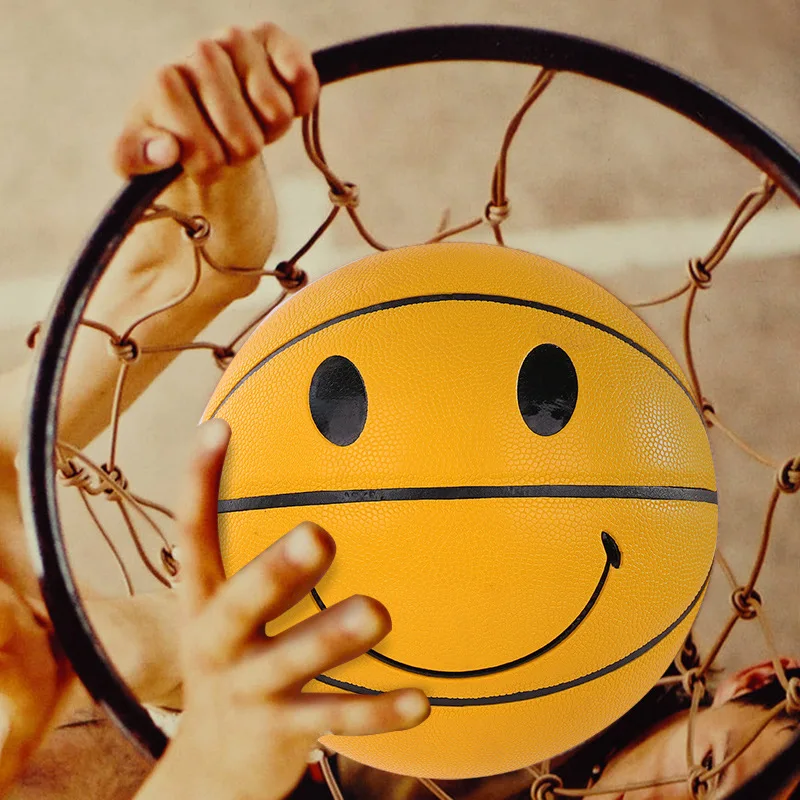Smiley Košarkarsko Žogo Nasmejan Obraz Ulica Košarico Žoga Velikosti 5 Strokovnih Match vadba Košarka Darilo za Mlade Fante