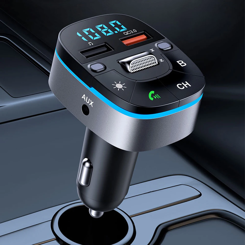 T75 Bluetooth, združljiva 5.0 FM Oddajnik Za Avto Brezžični Adapter QC3.0 Hitro Polnilnik Vžigalnik Glasbe MP3 Predvajalnik Radio