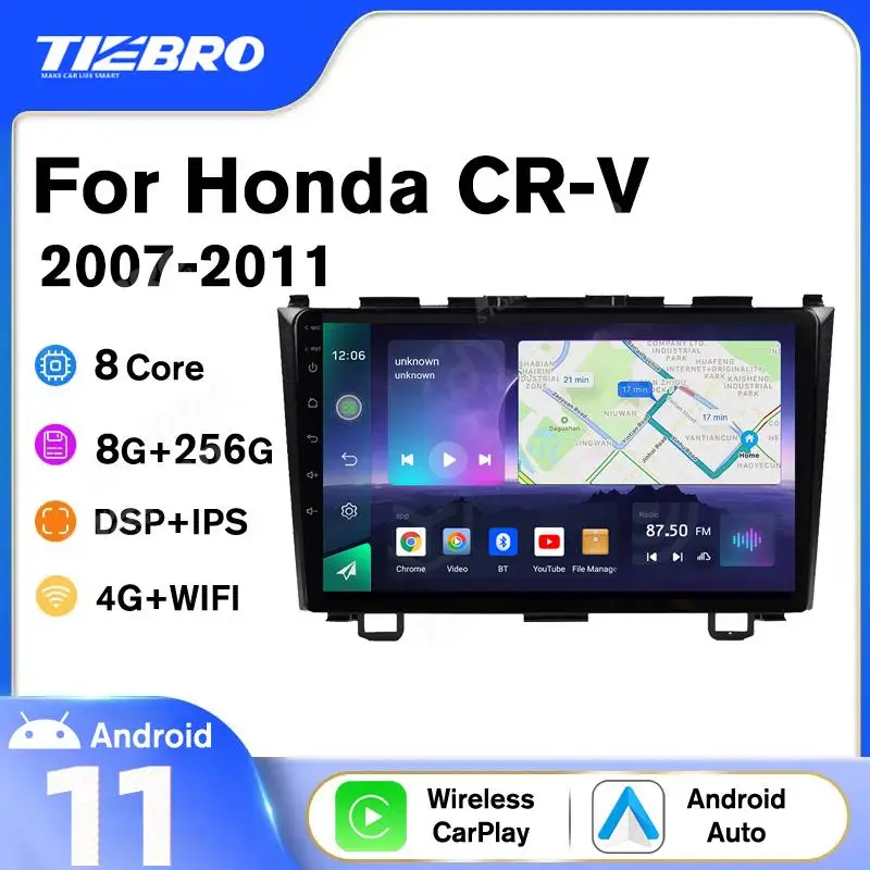 TIEBRO A07 Carplay avtoradia Za Honda CR-V 3 ZNOVA CRV 2007-2011 Android 10.0 Avtomobilski Stereo sistem Multimedijski Predvajalnik, GPS glavne enote DSP 8+256G