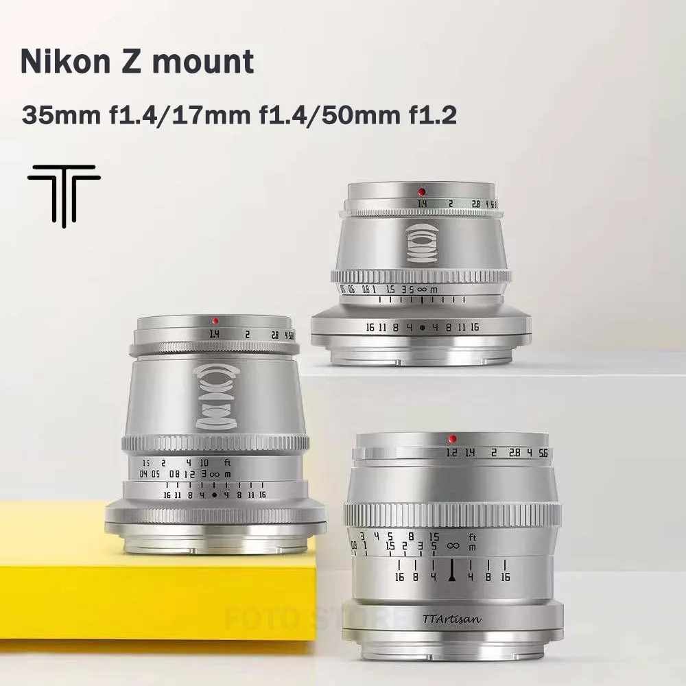 TTArtisan Objektiv za Nikon Z mount Kamera 50 mm F1.2 35mm F1.4 17 mm F1.4 APS-C MF Objektiv za ZFC Z5 Z50 Z6 Z50 Z6 II II Z7