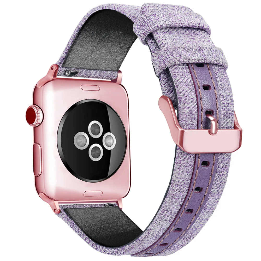 Usnje, Platno, Trak za Apple Watch 40 mm 44 Zamenjava Watchbands Zapestja za Apple Gledati Serije 4 Kovinske Sponke
