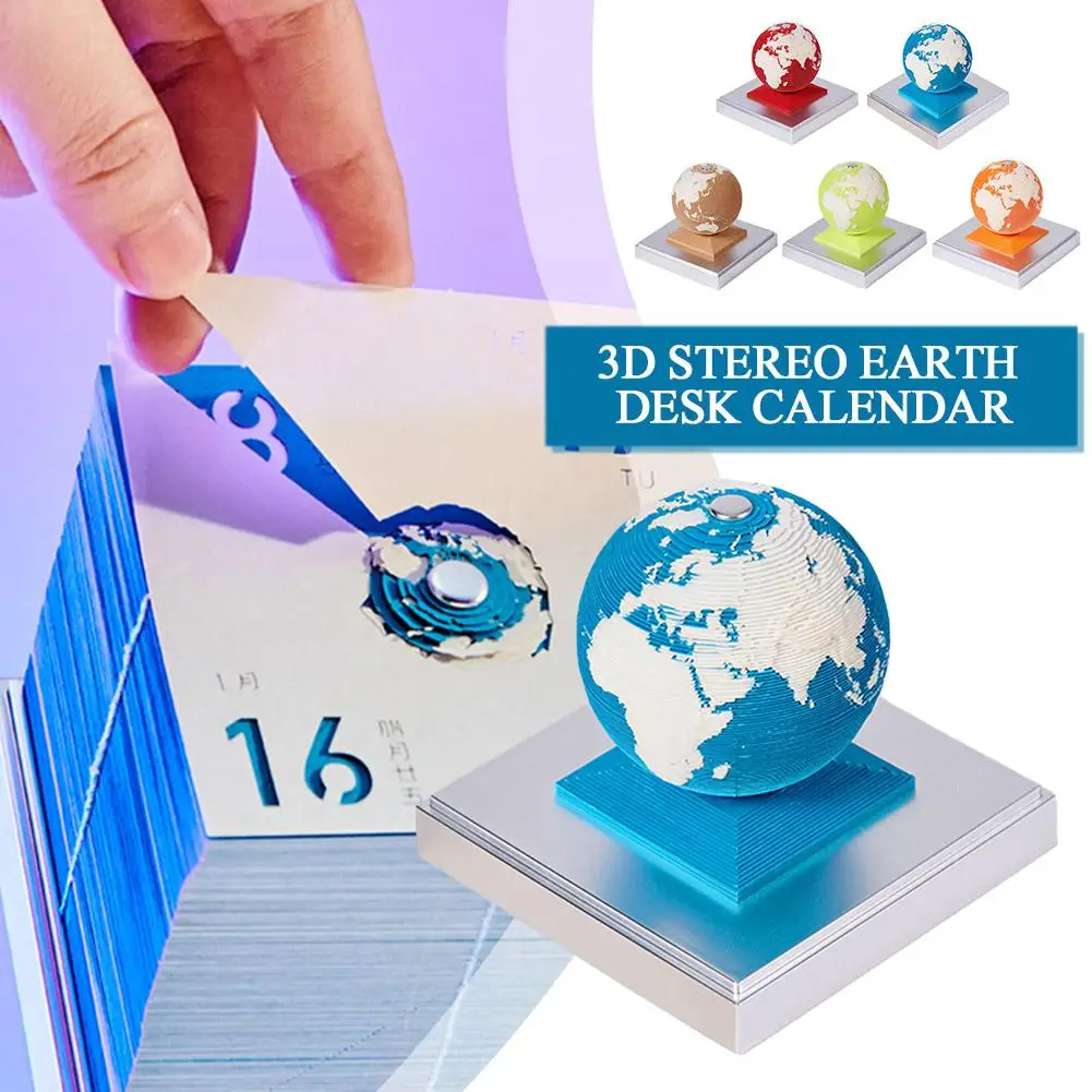 Ustvarjalne Beležnica 3D Stereo Zemlji Koledar Izletov DIY 3D Papir Kiparstvo Koledar Namizno Dekoracijo Oprema Za Dom Offi P8C5