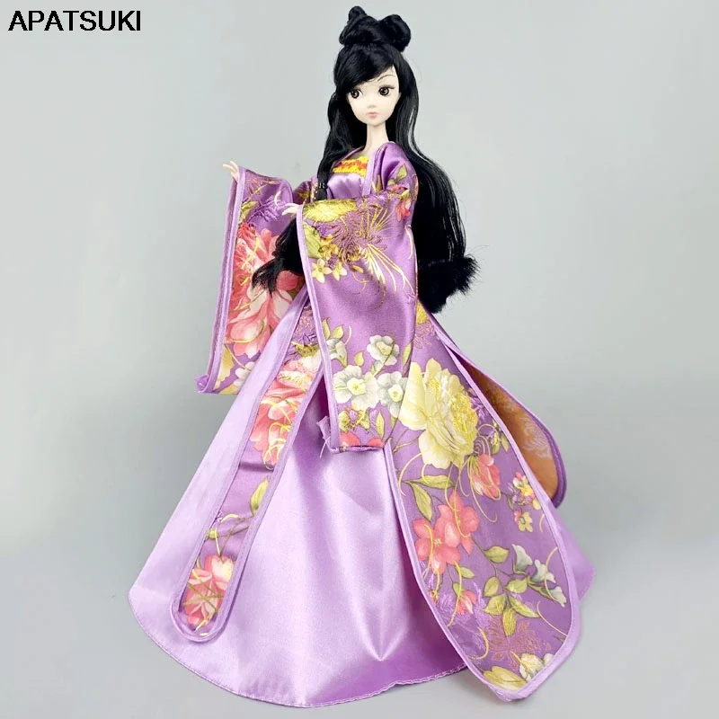 Vijolična Cosplay Obleko Za Barbie Lutke 1/6 Tradicionalni Kitajski Stari Lepota Oblačila Kostum Stranka, Večerne Obleke Pribor