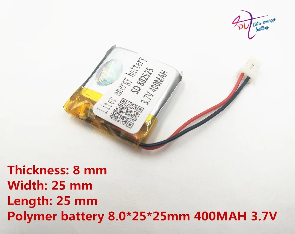 XH2.0 3,7 V 802525 MP3, MP4 MP5 baterija litij-polimer baterija GPS baterija 400MAH