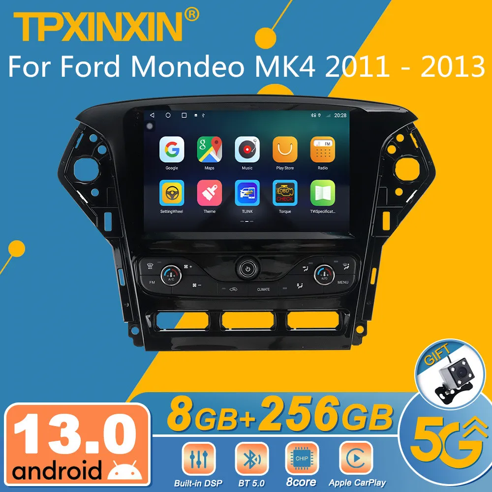 Za Ford Mondeo MK4 2011 - 2013 Android 2Din avtoradio Stereo Sprejemnik Autoradio Večpredstavnostna DVD Predvajalnik, GPS Navi Enota Zaslon