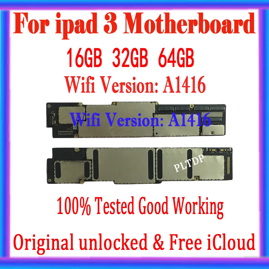 Čisto iCloud Original Za IPad 3 Motherboard A1430 A1403 WIFI, 3G Različica A1416 Wifi Različica MainBoard Z IOS Sistem, Odklenjena