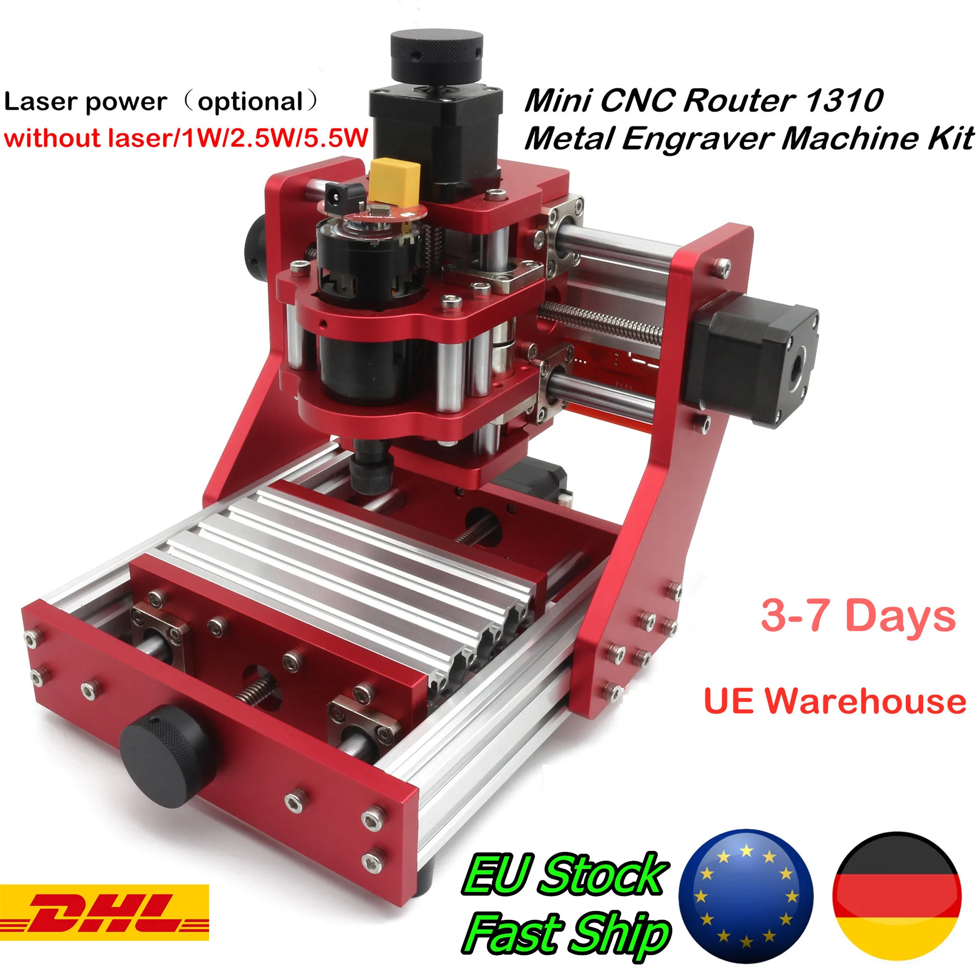 【EU Dostave】 CNC 1310 mini laser lesnoobdelovalnih namizje usmerjevalnik graviranje stroj Polno Kovinski Okvir z ER11 collet