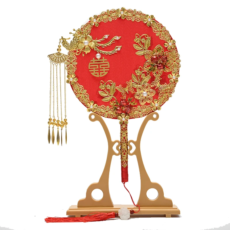 Nevesta Poročno Kravato Xiuhe Oblačila Fan Kitajski Poroka Poročni Šopek Ročno Izdelan Poročni Fan