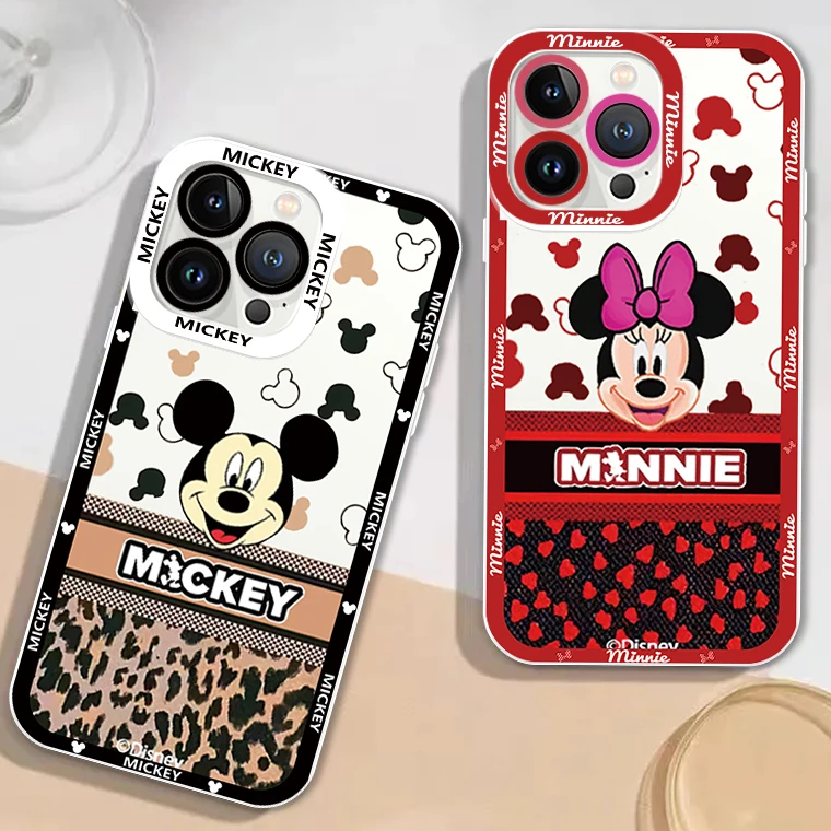 Srčkan Minnie Disney Mickey Umetnosti Primeru Telefon Za iPhone 15 14 13 12 11 Mini XS XR X Pro MAX 8 7 Plus Angel Eyes Prozoren Pokrov